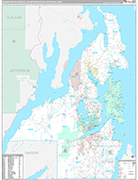 Bremerton-Silverdale Metro Area Wall Map Premium Style